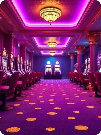 Casino interior with slot machines
